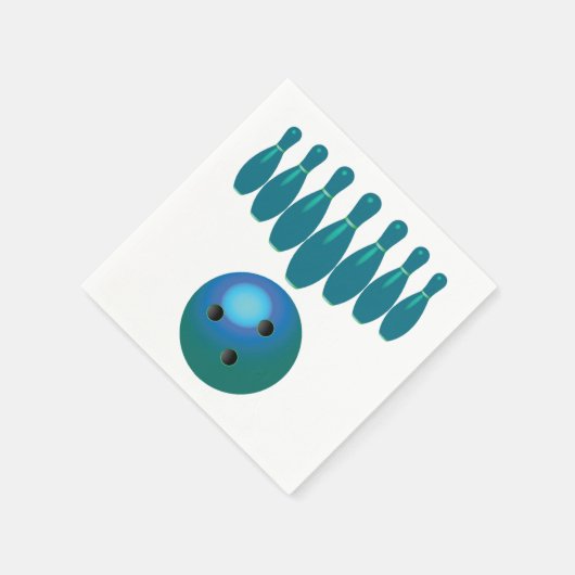 Bowling Ball und Buttone Spaß beim Sport Serviette (Ecke)