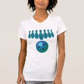 Bowling Ball und Buttone Spaß beim Sport T-Shirt (Vorderseite)