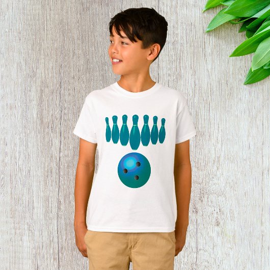 Bowling Ball und Buttone Spaß beim Sport T-Shirt
