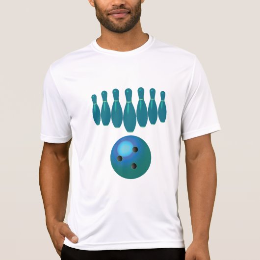 Bowling Ball und Buttone Spaß beim Sport T-Shirt (Vorderseite)