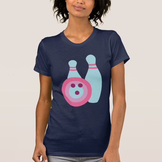 Bowling Ball und Buttone T-Shirt (Vorderseite)