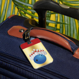 Bowling -- Ball und Pins mit persönlichem Namen/Ad Gepäckanhänger