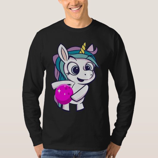 Bowling Ball Unicorn Bowling Team Strike Bowler Bo T-Shirt (Vorderseite)