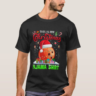 Bowling Ball Weihnachtsmannmütze Weihnachtslicht S T-Shirt
