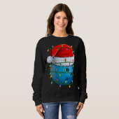Bowling Ball Xmas Lighting Weihnachtsmannmütze Bow Sweatshirt (Vorne ganz)