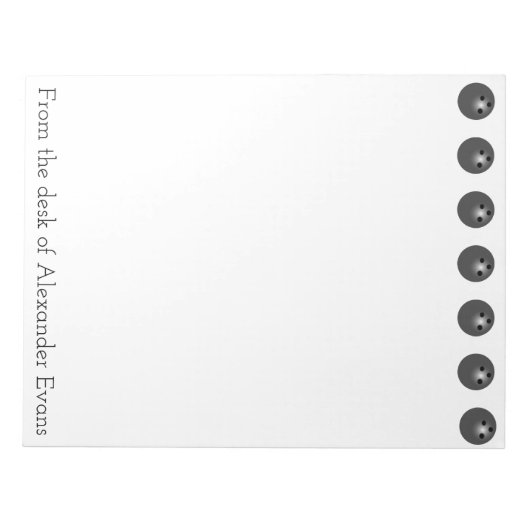 Bowling Balls Notizblock (Vorderseite)