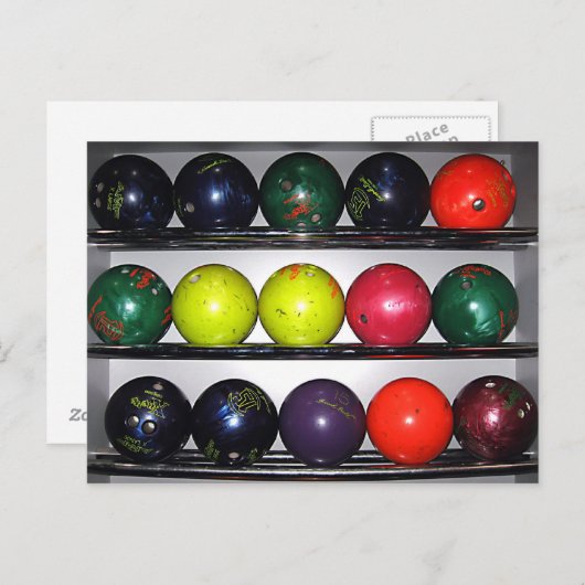 Bowling Balls Postkarte (Vorne/Hinten)