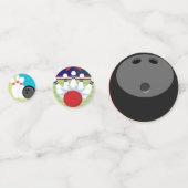 Bowling Balls und Bowling Buttone Konfetti (Rückseiten)