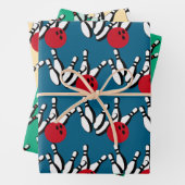 Bowling Balls und Buttone Design Geschenkpapier Set (Beispiel)