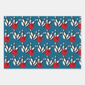 Bowling Balls und Buttone Design Geschenkpapier Set (Vorderseite)