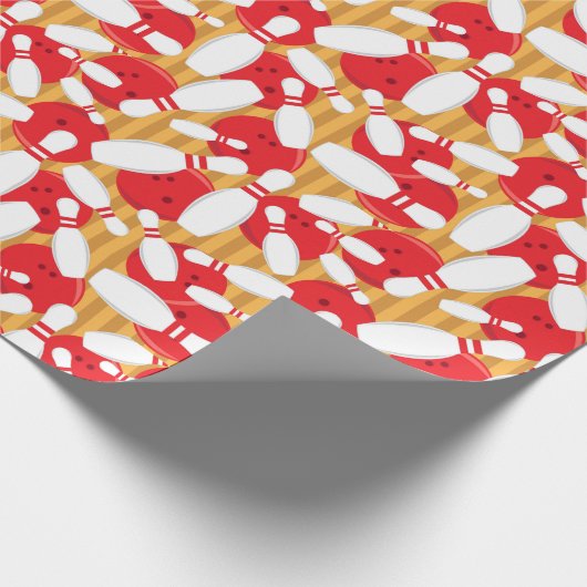 Bowling Balls und Buttone Zehn Button Bowling Part Geschenkpapier (Ecke)