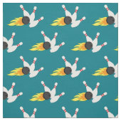 Bowling Balls und Flaming-Buttone Sportarten Stoff (Muster)