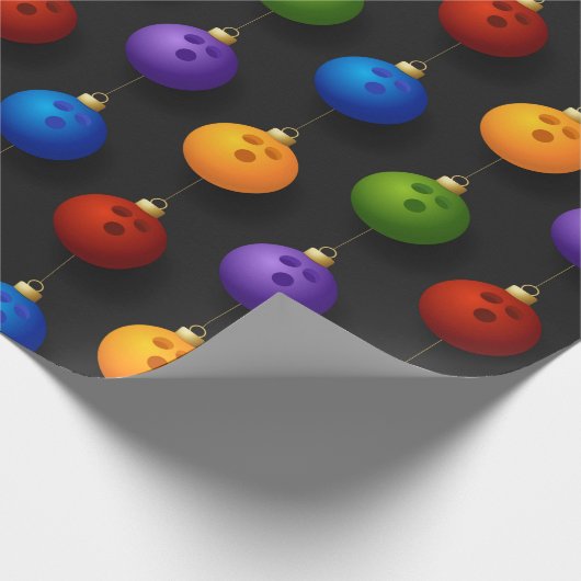 Bowling Balls Weihnachtsgeschmack Sport Geschenkpapier (Ecke)