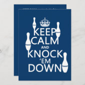 Bowling Behalte Calm und klopfen Sie alle Farben e Einladung (Vorne/Hinten)