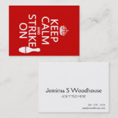 Bowling - behalten Sie Ruhe und schlagen Sie an Visitenkarte (Vorne/Hinten)