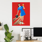 Bowling, Bier, Spaß Poster (Heimbüro)