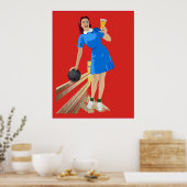 Bowling, Bier, Spaß Poster (Küche)