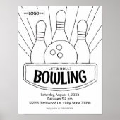Bowling Birthday Bowling Art Colour Art Activity Poster (Vorne)