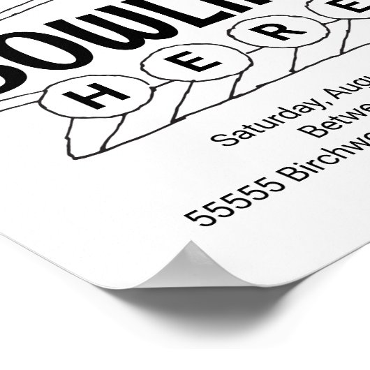 Bowling Birthday Bowling Art Colour Art Activity Poster (Ecke)