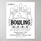 Bowling Birthday Bowling Art Colour Art Activity Poster (Vorne)