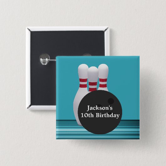 Bowling Birthday Button (Vorne & Hinten)