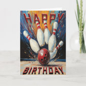 Bowling Birthday Card Karte (Vorderseite)