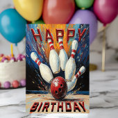 Bowling Birthday Card Karte