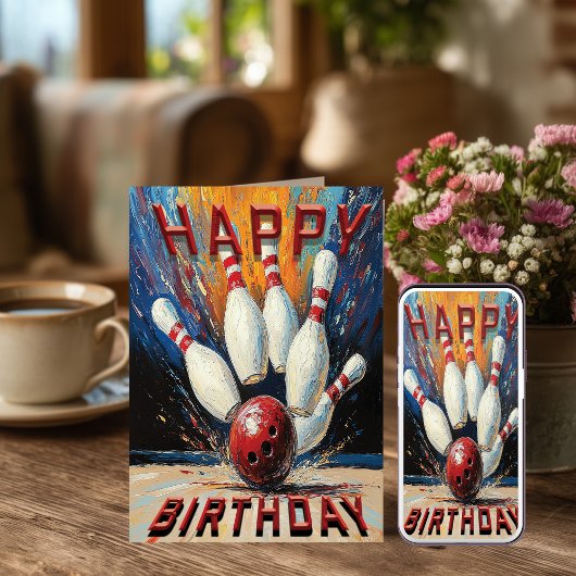 Bowling Birthday Card Karte