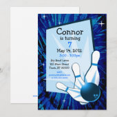 Bowling Birthday Einladung (Vorne/Hinten)