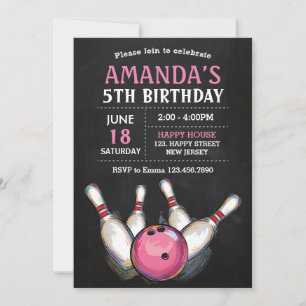 Bowling Birthday Einladung