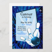 Bowling Birthday Einladung (Vorne/Hinten)