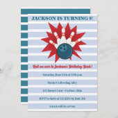Bowling Birthday Einladung (Vorne/Hinten)
