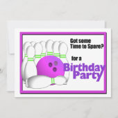 Bowling Birthday Einladung (Vorderseite)