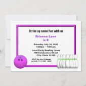 Bowling Birthday Einladung (Rückseite)