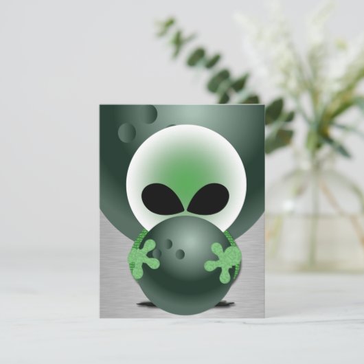 Bowling Birthday Einladung (Stehend Vorderseite)