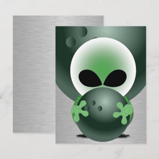 Bowling Birthday Einladung (Vorne/Hinten)