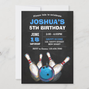 Bowling Birthday Einladung