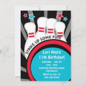 Bowling Birthday Einladung (Vorderseite)
