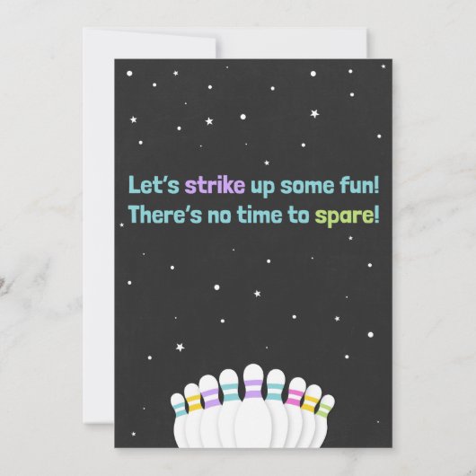 Bowling Birthday Einladung (Rückseite)