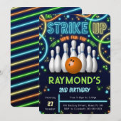 Bowling Birthday Einladung (Vorne/Hinten)