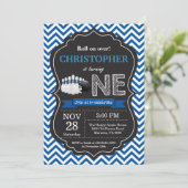 Bowling Birthday Einladung 1. Geburtstag Party (Stehend Vorderseite)