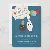 Bowling Birthday Einladung | Bowling Invite (Vorderseite)