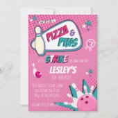 Bowling Birthday Einladung für Mädchen (Vorderseite)