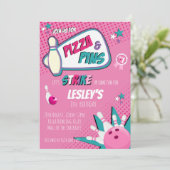 Bowling Birthday Einladung für Mädchen (Stehend Vorderseite)