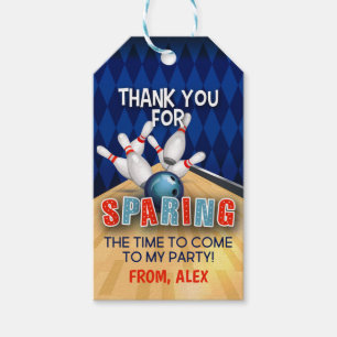Bowling Birthday Favor Tag Geschenkanhänger