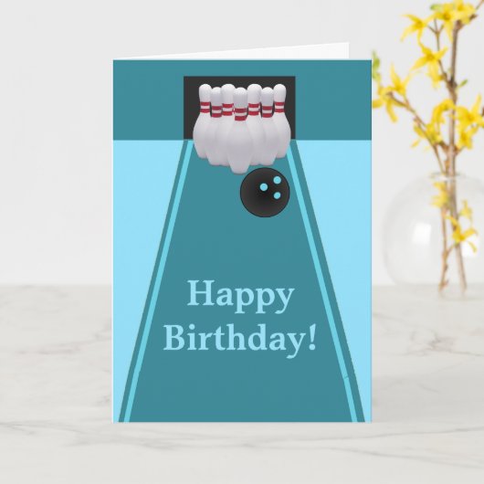 Bowling Birthday Grußkarte Karte (Gelbe Blume)