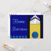 Bowling Birthday Karte (Vorderseite/Rückseite Beispiel)
