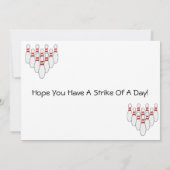 Bowling Birthday Karte (Rückseite)