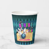 Bowling Birthday Paper Cup - Girl Pappbecher (Rückseite)