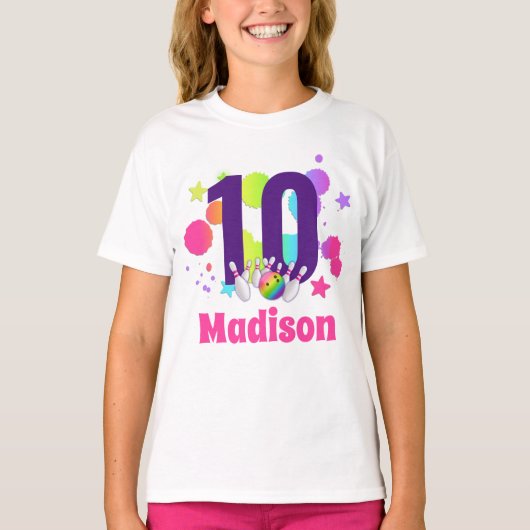 Bowling Birthday Party Age Shirt (Vorderseite)
